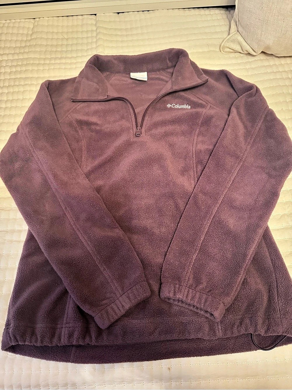 Columbia Size Small Eggplant Fleece Quarter Zip Pullover